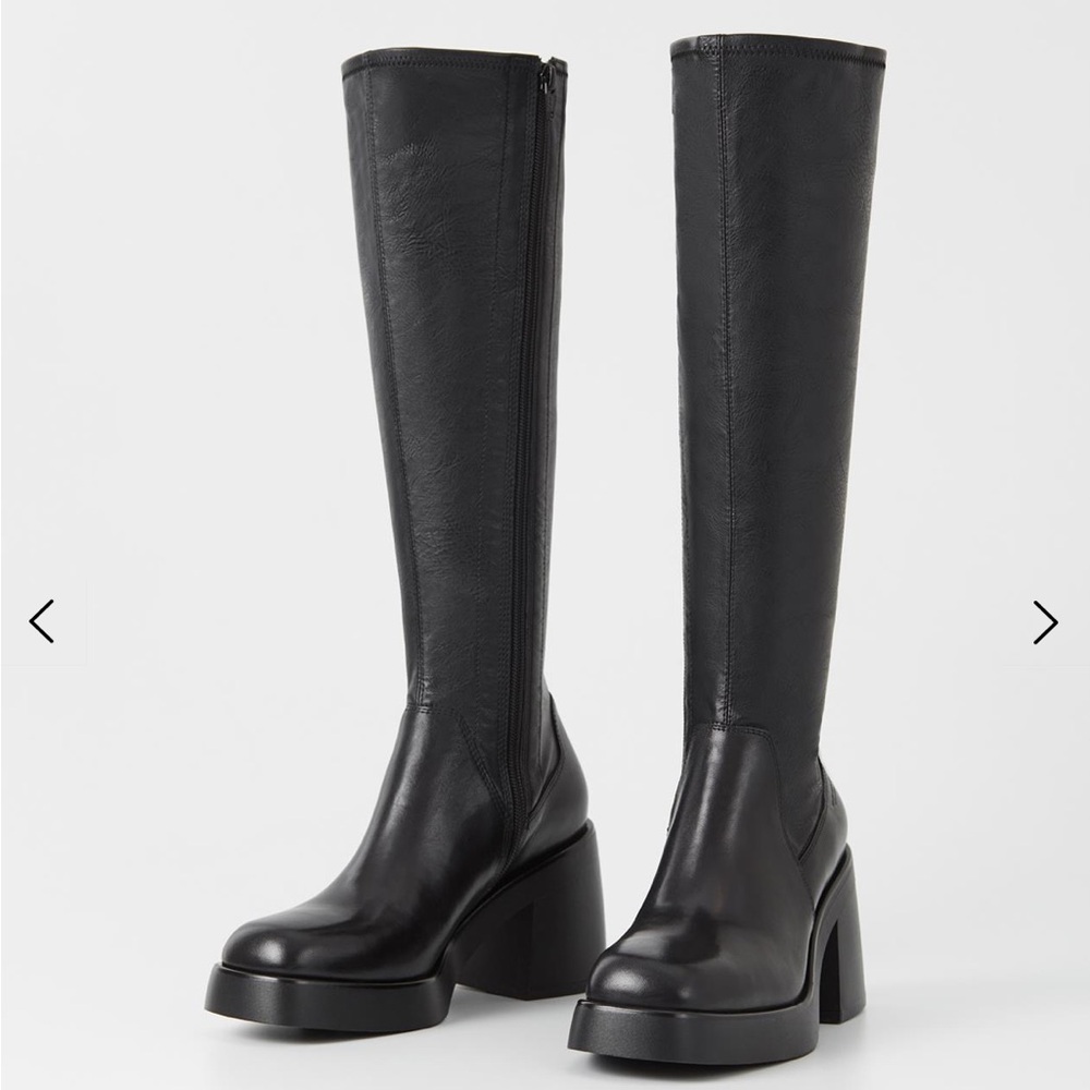 Vagabond Shoemakers Brooke Tall Boots - Black Leather Knee High